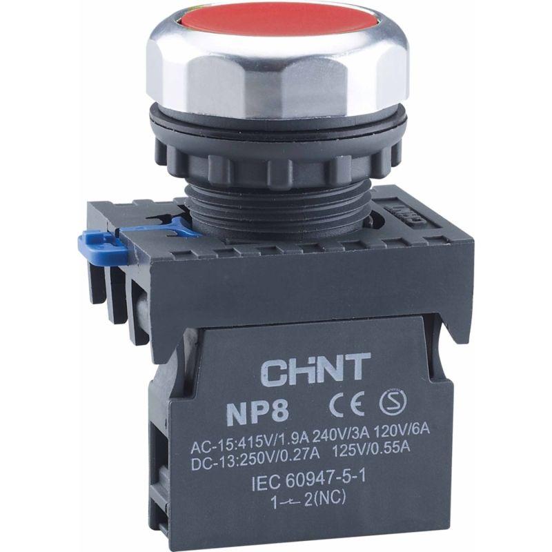 Кнопка управления NP8-01BND/4 1НЗ красн. AC 110В-220В(LED) IP65 (R) CHINT 667247