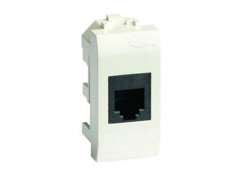 Розетка компьютерная СП 1мод. Brava RJ45 кат.5E экранир. бел. DKC 76457B