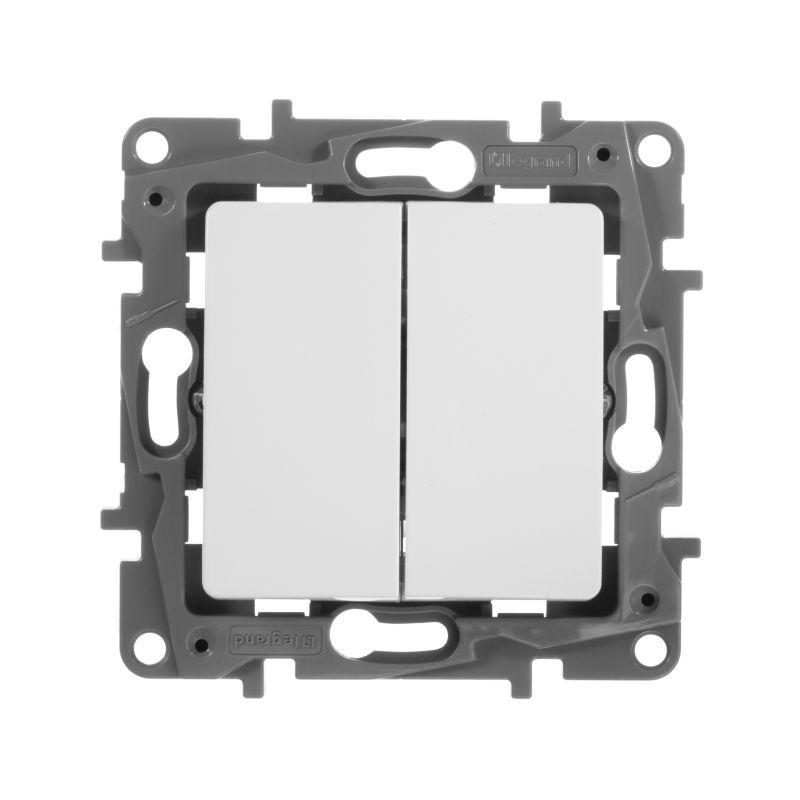 Выключатель 2-кл. СП Etika 10А IP20 250В 10AX безвинтов. зажимы механизм бел. Leg 672202