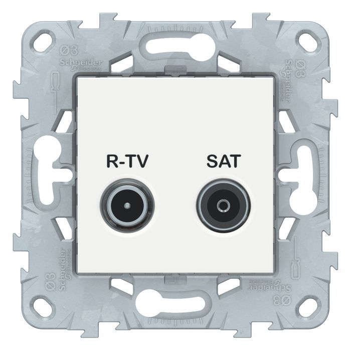 Розетка TV-FM-SAT Schneider Electric UNICA NEW, скрытый монтаж, белый, NU545418